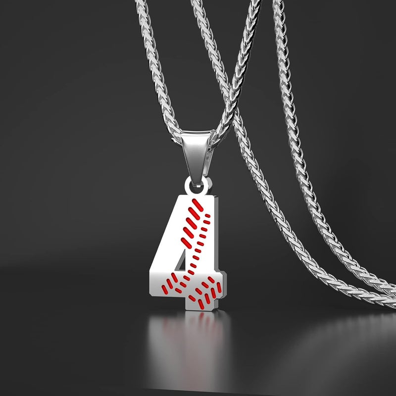 Wikavanli Personalized Baseball Jersey Number 00-99 Necklace - Stainless Steel Baseball Chain Pendant Necklace - Team Jewelry Gift for Boys, Girls, Men, Women - Image 2